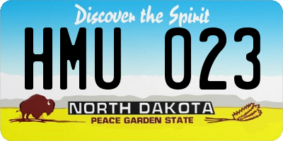 ND license plate HMU023