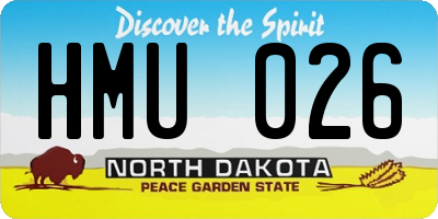 ND license plate HMU026