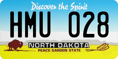 ND license plate HMU028