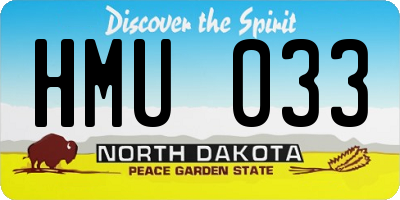 ND license plate HMU033