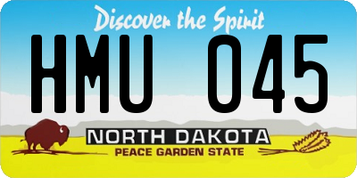 ND license plate HMU045