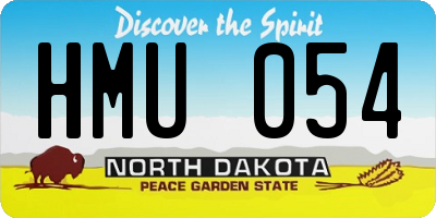 ND license plate HMU054