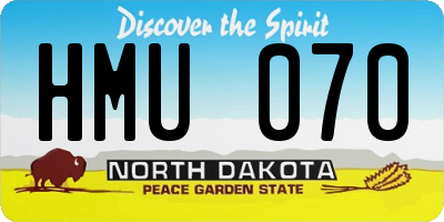 ND license plate HMU070