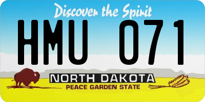 ND license plate HMU071