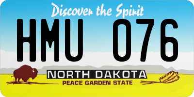 ND license plate HMU076