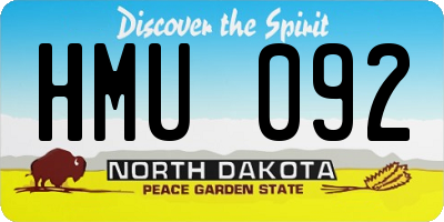 ND license plate HMU092