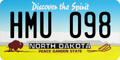 ND license plate HMU098
