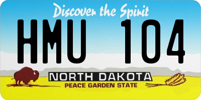 ND license plate HMU104