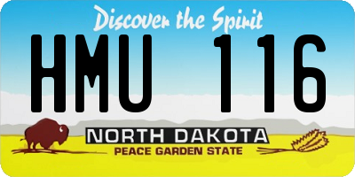 ND license plate HMU116