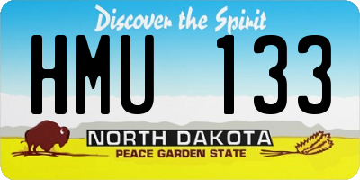 ND license plate HMU133