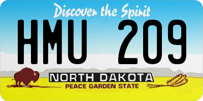 ND license plate HMU209