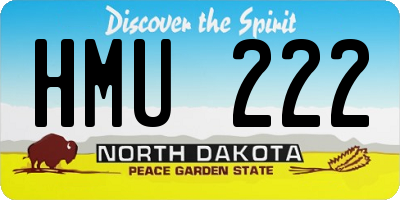 ND license plate HMU222