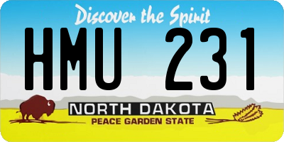 ND license plate HMU231