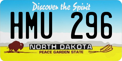 ND license plate HMU296