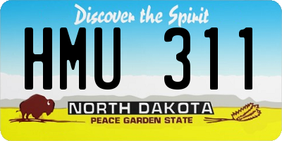 ND license plate HMU311