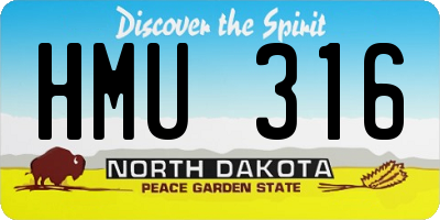 ND license plate HMU316