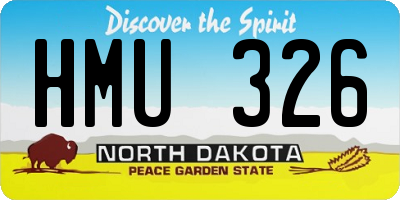 ND license plate HMU326