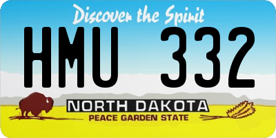 ND license plate HMU332