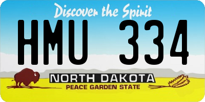 ND license plate HMU334