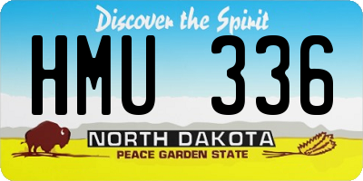 ND license plate HMU336