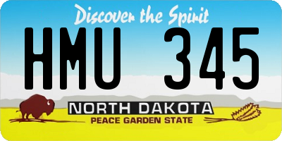 ND license plate HMU345