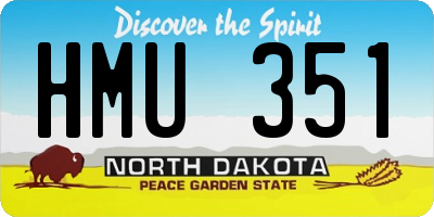 ND license plate HMU351