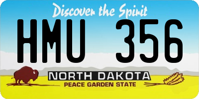 ND license plate HMU356
