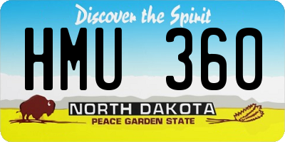 ND license plate HMU360