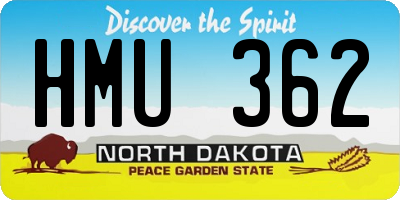 ND license plate HMU362