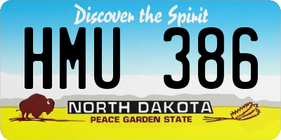 ND license plate HMU386