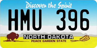 ND license plate HMU396