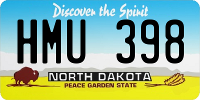 ND license plate HMU398