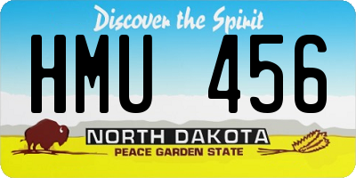 ND license plate HMU456