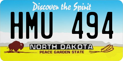 ND license plate HMU494
