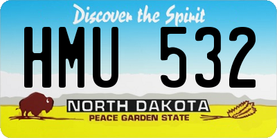 ND license plate HMU532