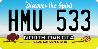 ND license plate HMU533