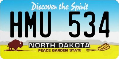 ND license plate HMU534