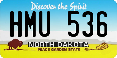 ND license plate HMU536