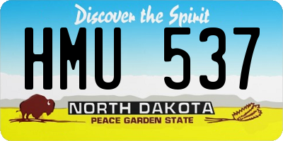 ND license plate HMU537