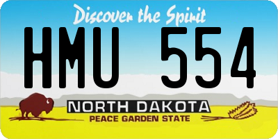 ND license plate HMU554