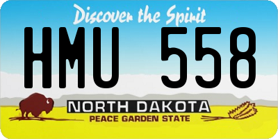 ND license plate HMU558