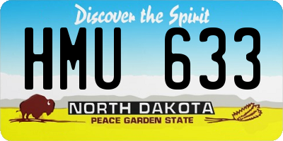 ND license plate HMU633