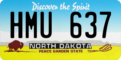 ND license plate HMU637