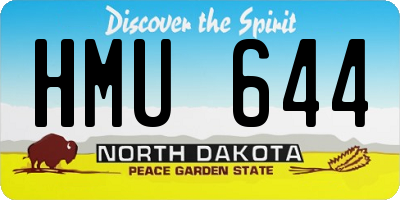 ND license plate HMU644