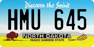 ND license plate HMU645
