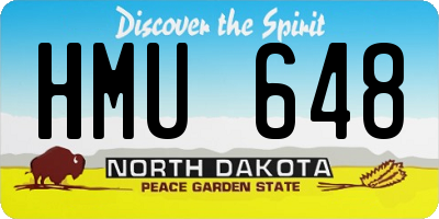 ND license plate HMU648
