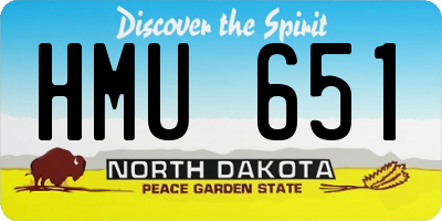 ND license plate HMU651