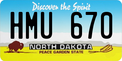 ND license plate HMU670
