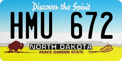 ND license plate HMU672