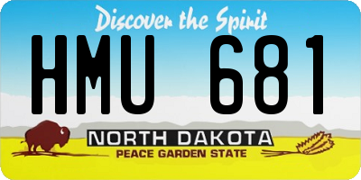 ND license plate HMU681